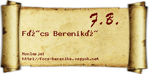 Föcs Bereniké névjegykártya